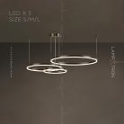 Кольцевые люстры и светильники CRUISE BLACK LUX Три кольца. 40 + 60 + 80 см Lampatron cruise-black-lux-3-m 5748-15125