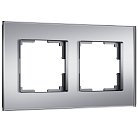 Рамка на 2 поста (серебряный, стекло soft-touch) Werkel W0023106 Senso a064569