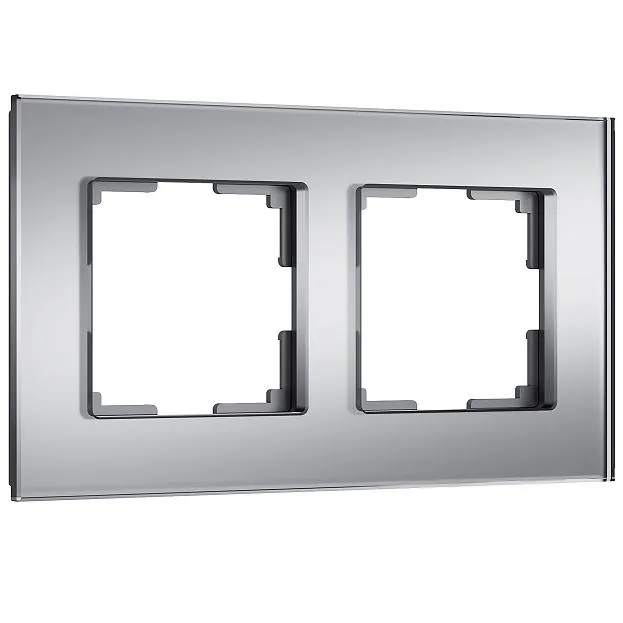 Рамка на 2 поста (серебряный, стекло soft-touch) Werkel W0023106 Senso a064569