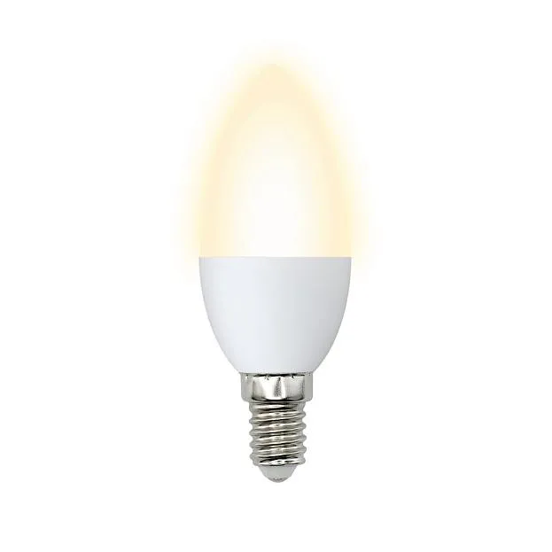 Лампочка светодиодная Volpe LED-C37-7W/WW/E14/FR/NR картон Лампочка светодиодная Volpe LED-C37-7W/WW/E14/FR/NR картон
