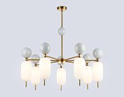 Подвесная люстра Ambrella light LH53106/7 BS/GR/FR латунь/серый/белый матовый G9*7 max 28W D800*800