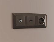 Комплект механизма TV розетки SAT 5-2400MHz 3.5dB ALFA Темная бронза матовый Volt MA643050 QUANT