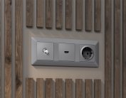 Комплект механизма TV розетки SAT 5-2400MHz 3.5dB ALFA Сталь матовый Volt MA513050 QUANT