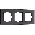 Рамка на 3 поста (черный, стекло soft-touch) Werkel W0033108 Senso a064574