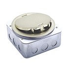 Лючок в пол 4 мод. (2 мод. 45х45 мм.), серебро, круглый, металл, IP65 Donel DFB4MZNC DFB