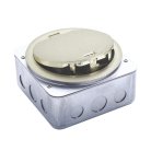 Лючок в пол 4 мод. (2 мод. 45х45 мм.), серебро, круглый, металл, IP65 Donel DFB4MZNC DFB
