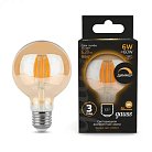 Лампа Gauss 105802006 LED Filament G95 E27 6W Golden 2400K