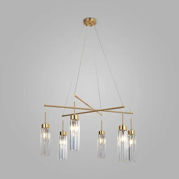 Подвесной светильник со стеклянными плафонами Eurosvet 60163/6 латунь a065757 Gilian