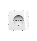 Розетка встраиваемая  Voltum VLS040201 S70 с заземлением и защитными шторками, 16А, (белый глянцевый)