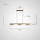 Реечный, рядный светильник CRISPIN L 3 плафона. Прозрачное стекло Lampatron f-crispin-l-3-clear 8776-24688