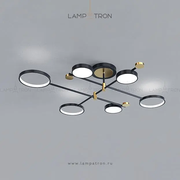 Потолочная люстра MARSA 6 плафонов. Цвет плафонов черный. Lampatron 3138-7746 Потолочная люстра MARSA 6 плафонов. Цвет плафонов черный. Lampatron 3138-7746