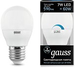 Лампа светодиодная диммируемая Gauss 105102207-D E27 7W 4100K матовая Умные лампы