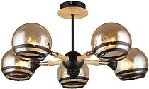 Потолочная люстра Imex MD.4896-5-S BK+WOOD