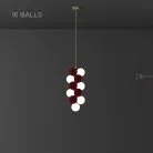 Подвесной светильник LATTE COSY 16 шаров (6 ламп). Цвет Бордо Lampatron 8340-22755