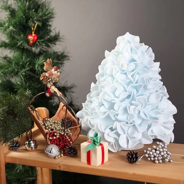 Интерьерная настольная лампа Uniel ULW-R07 T/WHITE+GREEN/150C/A Ель голубая