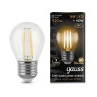 Лампа Gauss 105802105 LED Filament Globe E27 5W 2700K