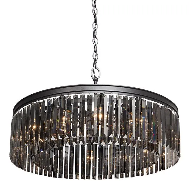 Подвесная люстра RH Rhys Smok Glass Prism Round Chandelier 60 ImperiumLoft 340104-22 40.3278-2