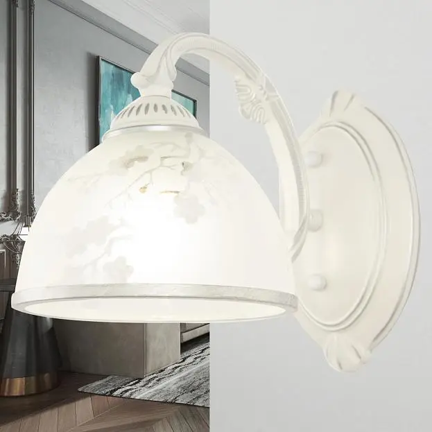 Бра с плафоном Arte Milano 349737/1W WT+SL AM349737 Бра с плафоном Arte Milano 349737/1W WT+SL AM349737