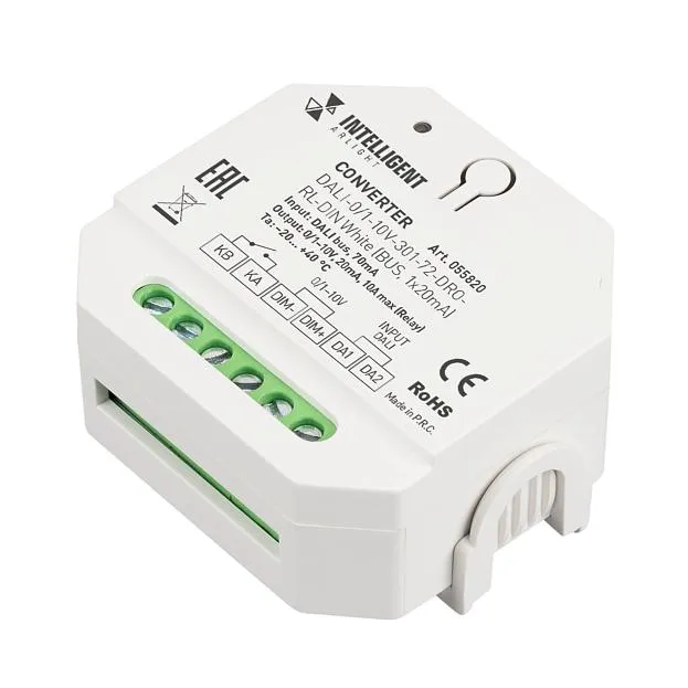 Конвертер DALI-0/1-10V-301-72-DRO-RL-DIN White Arlight 055820