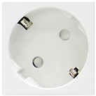 Розетка 2К+З нем.ст., 45 гр., с з/ш, бел. Donel DF6D1W 45х45