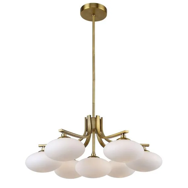 Люстра на штанге Oval Balls Mushrooms Chandelier 7 Brass ImperiumLoft 156531-22 40.2955-3