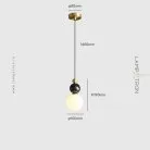 Подвесной светильник SONDRE 1 подвес. Цвет черный мрамор + латунь Lampatron f-sondre-brass-black 8912-25213