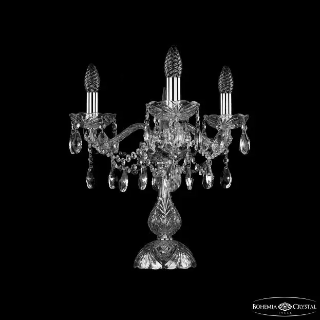 Настольная лампа Bohemia Ivele Crystal 1413L/3/141-39 Ni Настольная лампа Bohemia Ivele Crystal 1413L/3/141-39 Ni