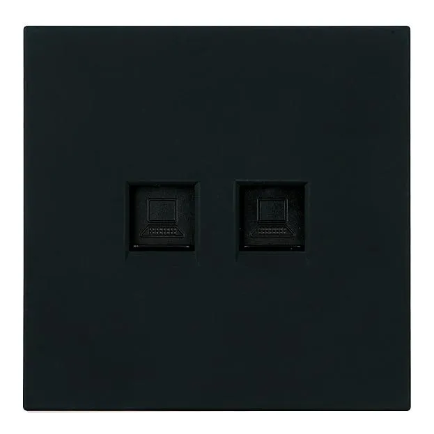 Розетка компьютерная 2-местная RJ-45 (механизм), RST00-3111-05, черный бархат Stekker 50451 Мия
