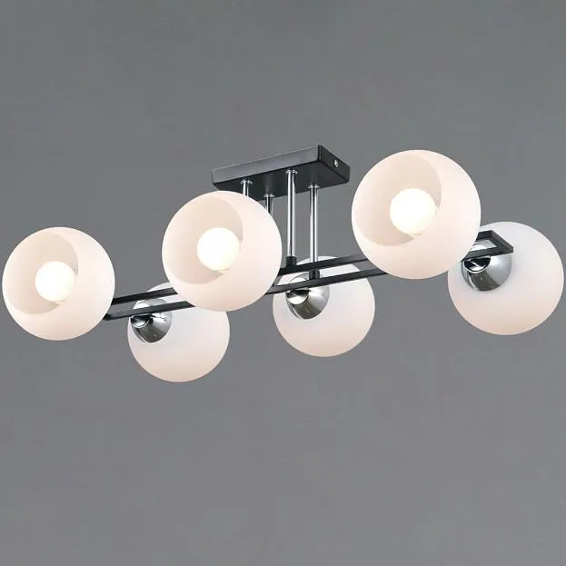 Потолочная люстра ILLUMICO IL0791-6CSQ-25 BK CR TRENTO Потолочная люстра ILLUMICO IL0791-6CSQ-25 BK CR TRENTO