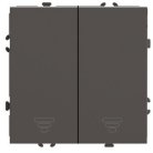 Выключатель 2-клавишный самовозвратный (механизм), 250В, 10А, серия Эмили, антрацит, soft touch Stekker 50367 RSW10-5113-09