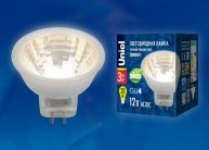 Лампочка светодиодная Uniel LED-MR11-3W/WW/GU4 GLZ21TR