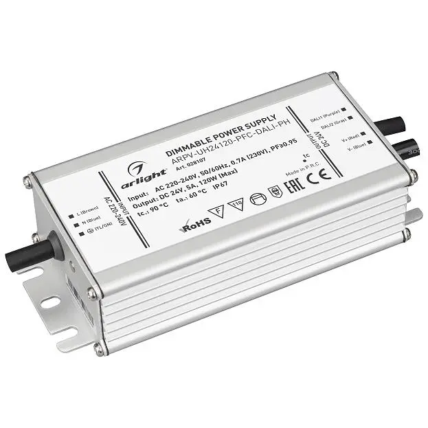 Блок питания Arlight 028107 ARPV-UH24120-PFC-DALI-PH (24V, 5.0A, 120W) Блок питания Arlight 028107 ARPV-UH24120-PFC-DALI-PH (24V, 5.0A, 120W)