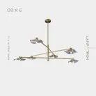 Люстра MILIAN CH 6 ламп. Цвет Латунь + Прозрачный Lampatron 6940-19036