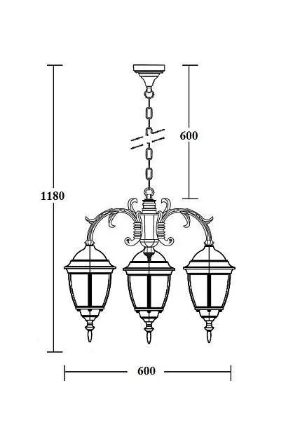 Уличный светильник подвесной Oasis Light 91270S/3/16 Gb ARSENAL S