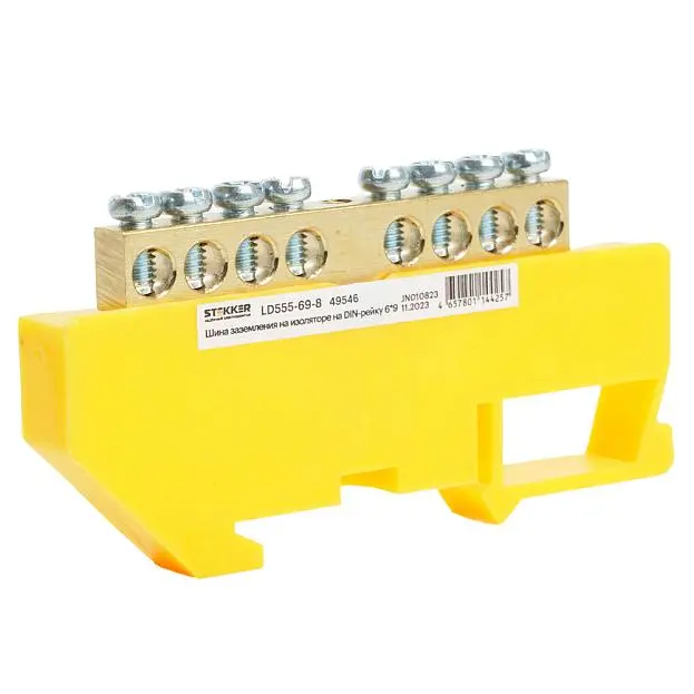 Шина"PE" на изоляторе STEKKER 49546 LD555-69-8 Шина"PE" на изоляторе STEKKER 49546 LD555-69-8