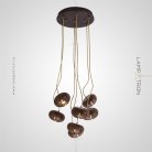 Подвесной светильник CAPSULES 7 плафонов на диске. Темное дерево. Lampatron 1311-5797