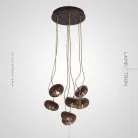 Подвесной светильник CAPSULES 7 плафонов на диске. Темное дерево. Lampatron 1311-5797