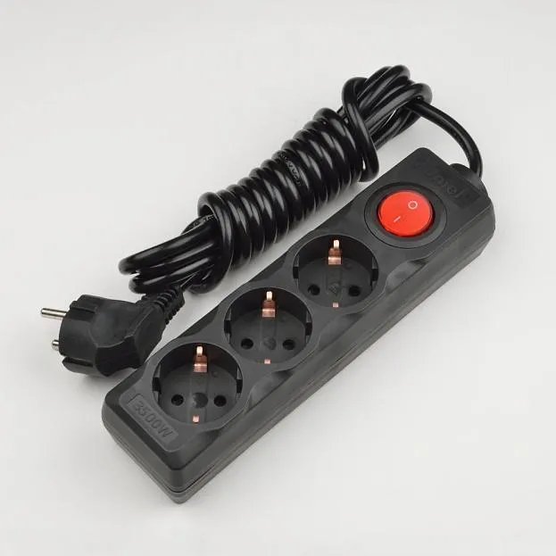 Розеточные блоки, удлинители Uniel S-GCD3-3B BLACK Standard