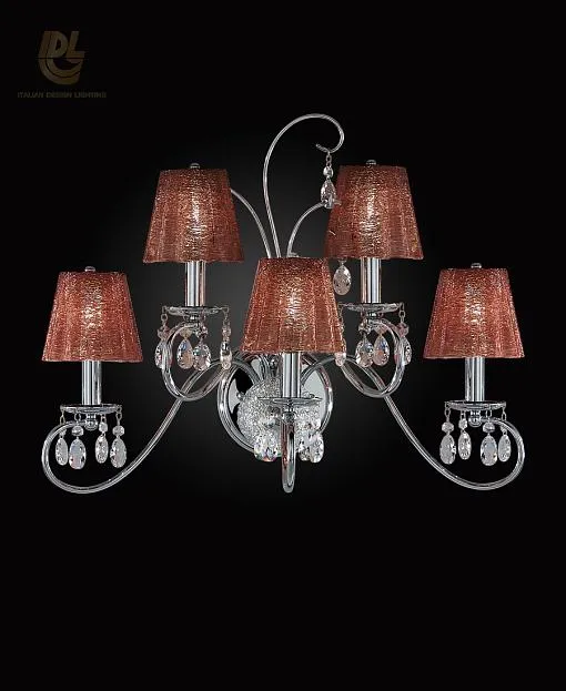Бра Reccagni Angelo 301/5A Chrome Brown Swarovski Crystal Rossella