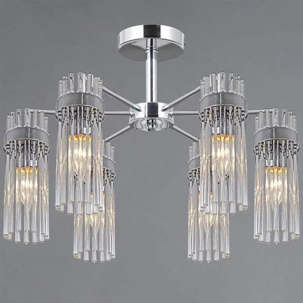Потолочная люстра ILLUMICO IL0761-6CSQ-25 CR GENOA Потолочная люстра ILLUMICO IL0761-6CSQ-25 CR GENOA