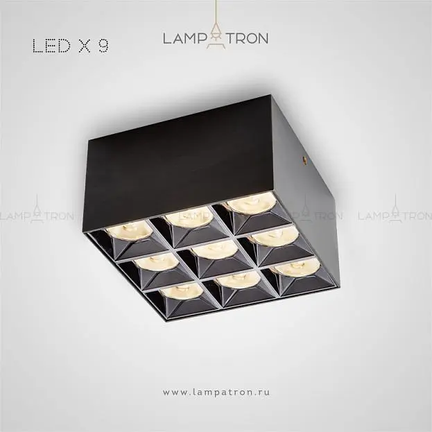 Точечный свет CUP 9 ламп. Цвет Черный. 3000K Lampatron 5097-12979 Точечный свет CUP 9 ламп. Цвет Черный. 3000K Lampatron 5097-12979