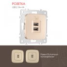Розетка USB 2.1А+1А Arte Milano 205.46-1.shampan am