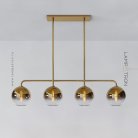 Реечный, рядный светильник CLOVE Цвет Латунь + Янтарь Lampatron clove-brass-amber 7780-21921