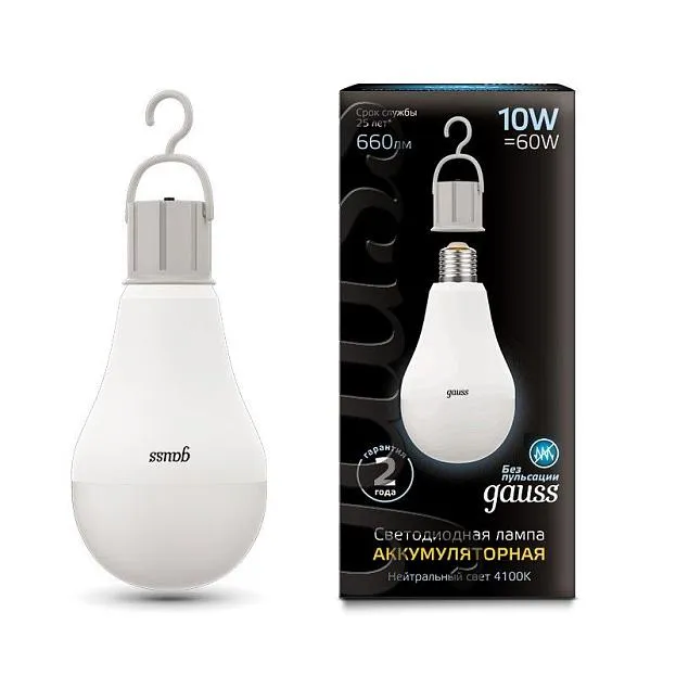Лампа Gauss 102402200 E27 10W 4100K матовая Лампа Gauss 102402200 E27 10W 4100K матовая