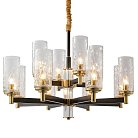 Подвесная люстра LIAISON ONE-TIER black and brass Chandelier 12 ImperiumLoft 143889-22 40.2455-0