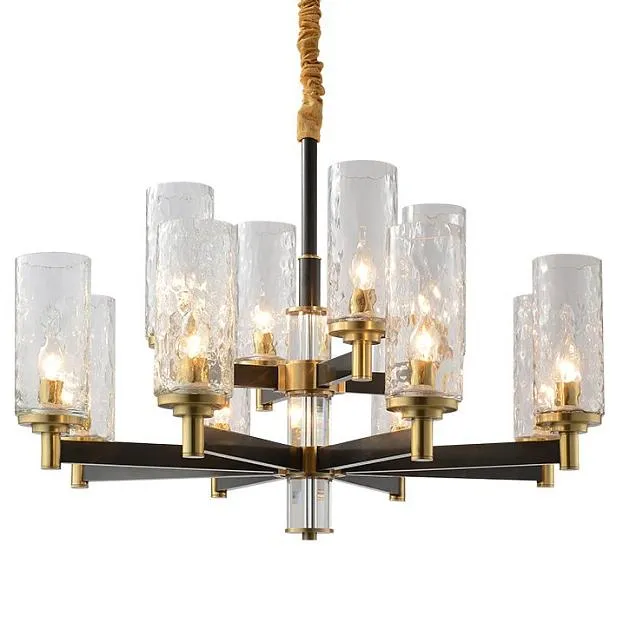 Подвесная люстра LIAISON ONE-TIER black and brass Chandelier 12 ImperiumLoft 143889-22 40.2455-0