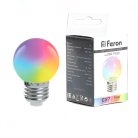 Лампа светодиодная Шар матовый E27 3W 230V RGB Feron 38127 LB-371