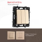 Выключатель трёхклавишный, 10AX 250V Arte Milano 217.30-3.shampan am