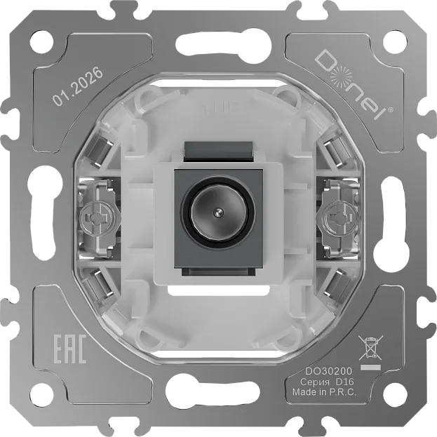Механизм розетки TV/SAT на 1 выход, простая, 0-2400 МГц, Donel DO30200 D16