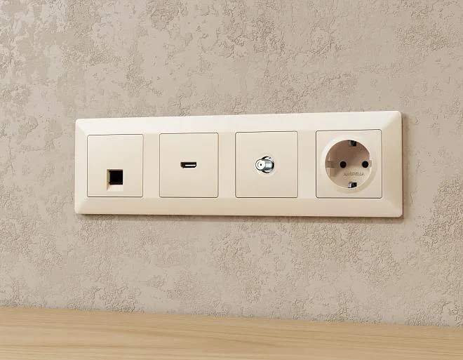 Комплект механизма TV розетки SAT 5-2400MHz 3.5dB ALFA Бежевый матовый Volt MA333050 QUANT Комплект механизма TV розетки SAT 5-2400MHz 3.5dB ALFA Бежевый матовый Volt MA333050 QUANT